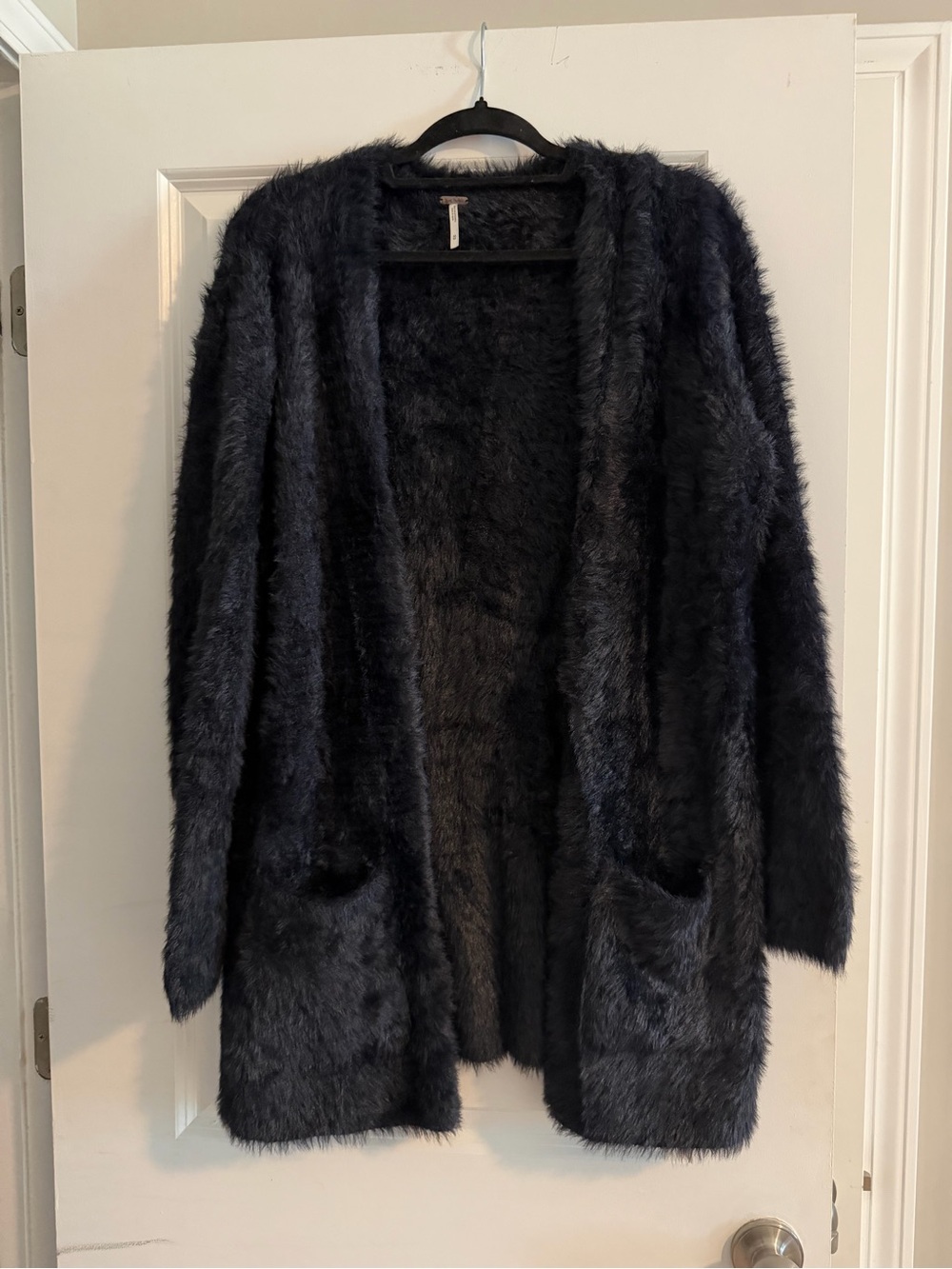 Free People Fuzzy Cardigan Black size medium